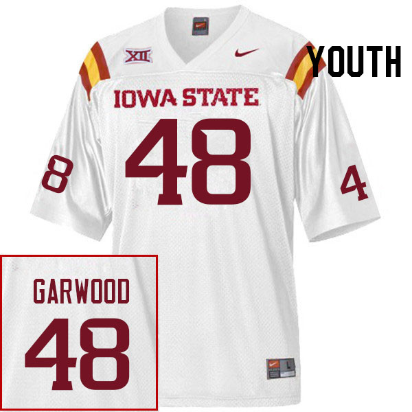 Youth #48 Cole Garwood Iowa State Cyclones College Football Jerseys Stitched Sale-White